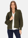 Zielony kardigan o grubym splocie z broszką Potis & Verso Keri