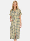 Sukienka koszulowa z paskiem w kratę Potis & Verso Gala