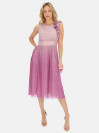 Elegancka różowa sukienka koktajlowa midi L'AF Rianna