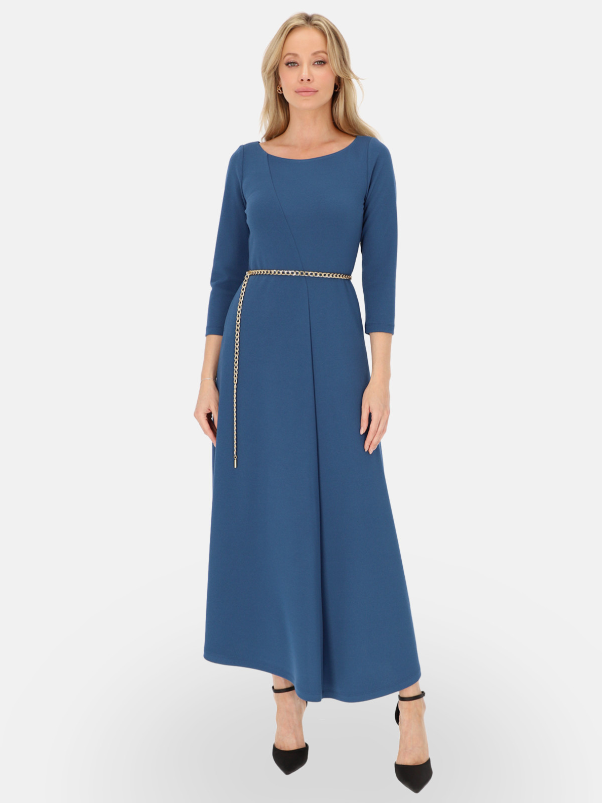 Niebieska dzianinowa sukienka maxi L'AF Brenda