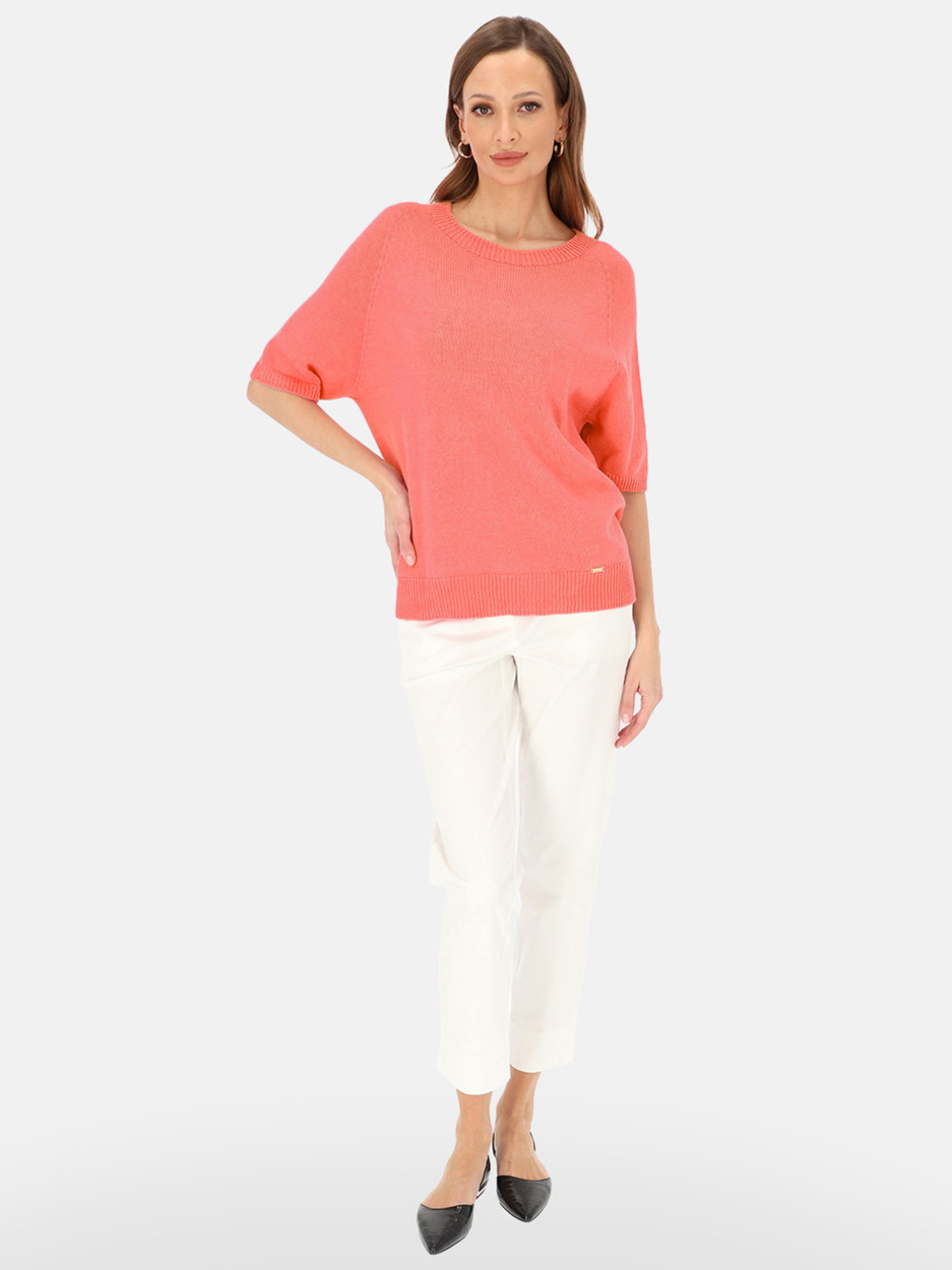 R&oacute;żowy bawełniany sweter damski jakob trend modowy 2026