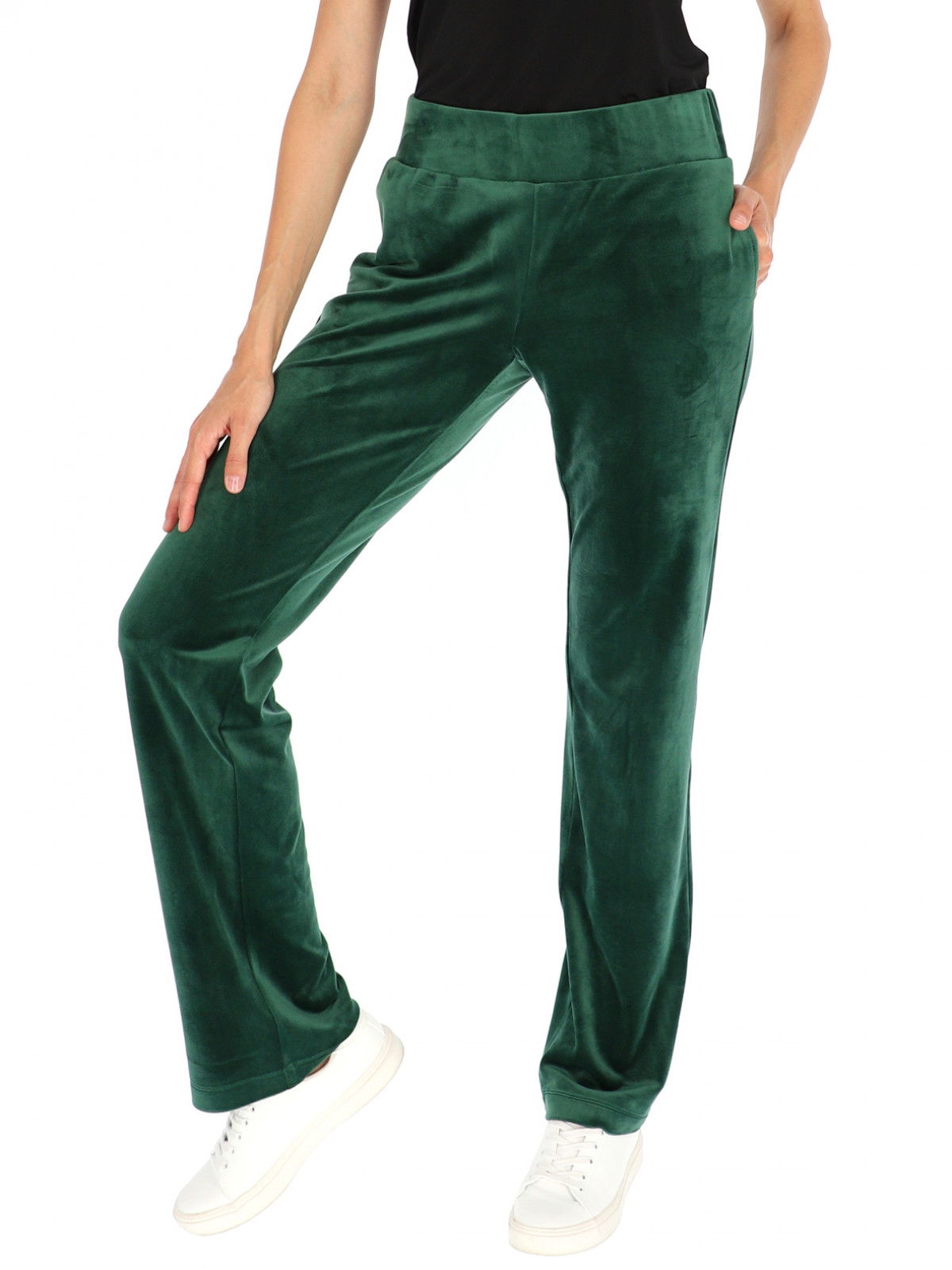 Zielone welurowe spodnie L'AF Nell