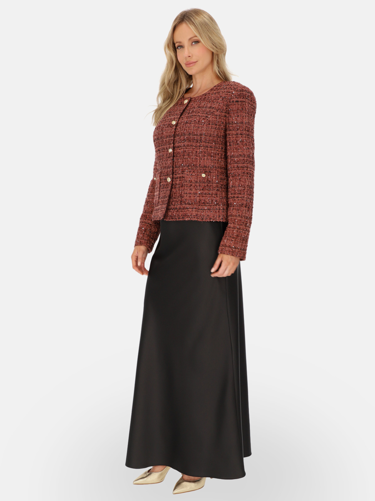 Elegancka marynarka wizytowa brązowa L'AF Kelli