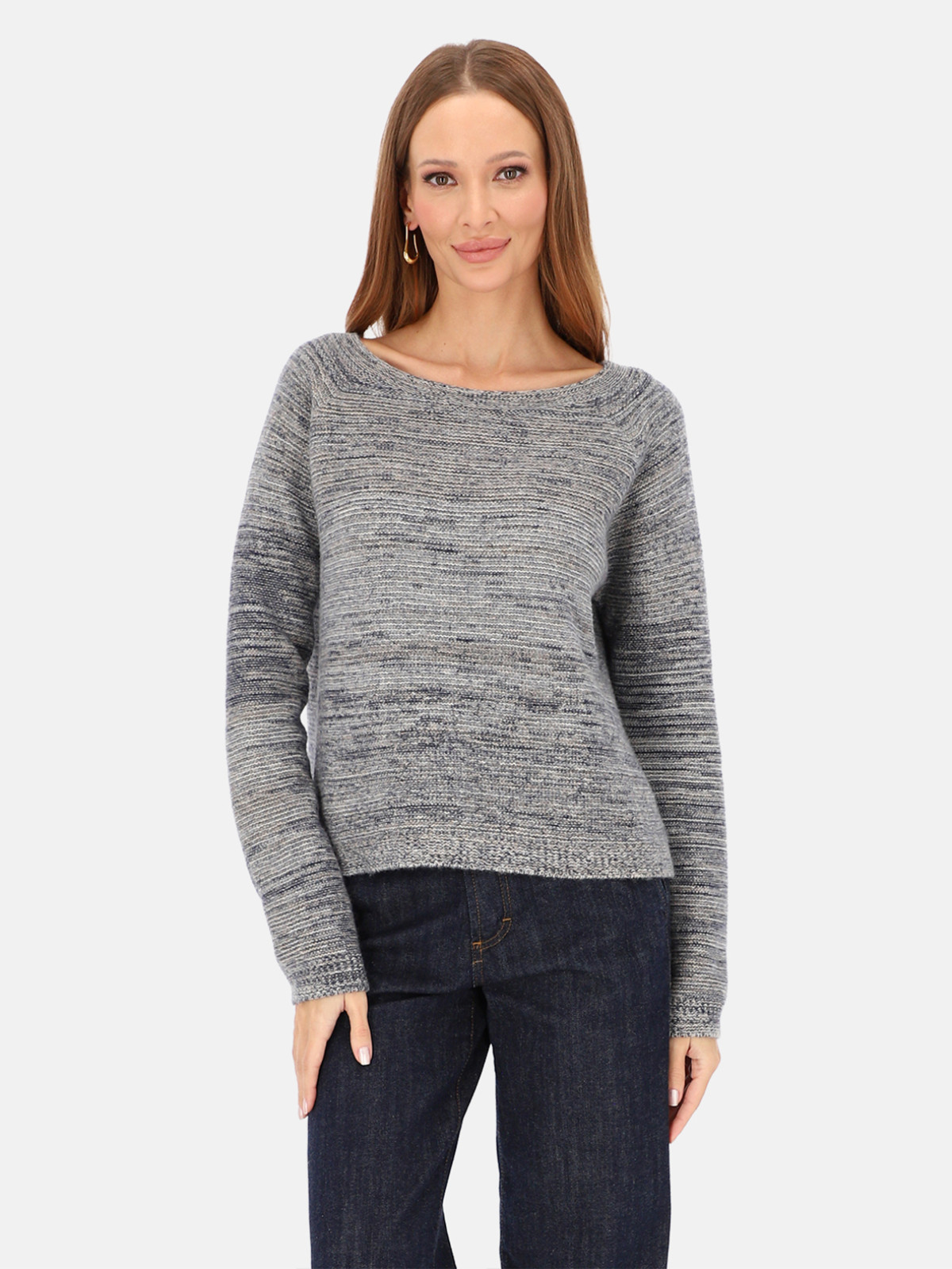 Sweter damski z kaszmirem szary melanż L&rsquo;AF Cario