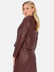 Elegancka bordowa kurtka damska z eko skóry L'AF Mirel