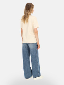 Beżowy bawełniany t-shirt damski basic L'AF Matis