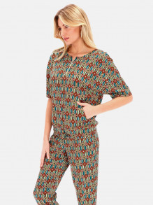 Kimonowa bluzka z etnicznym wzorem L'AF ECHO