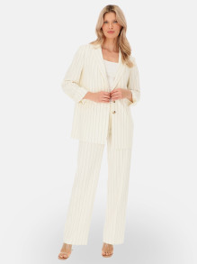 Elegancka klasyczna biała marynarka damska w prążek Potis & Verso Solo