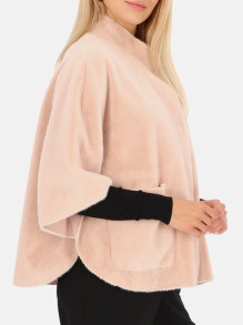 Różowa peleryna ze sztucznego futra Rino & Pelle Dewi