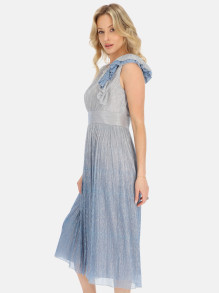 Elegancka niebieska sukienka koktajlowa midi L'AF Rianna