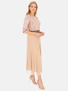 Tiulowa plisowana spódnica midi L'AF Enna