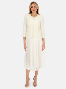 Biała elegancka spódnica z zakładkami midi L'AF Taliana