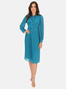 Zwiewna niebieska sukienka z szarfą L'AF Silvia