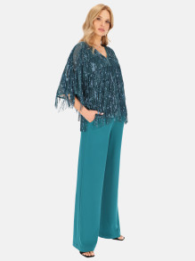 Kimonowa bluzka z cekinowymi troczkami L'AF Moris