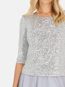 Srebrna cekinowa bluzka L'AF Sonia