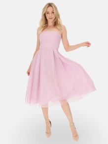 Koktajlowa sukienka różowa z gorsetem L'AF Rokko