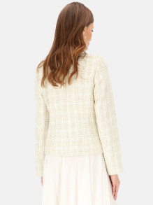 Kremowy elegancki żakiet tweedowy L'AF Dori