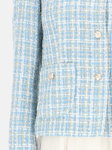 Błękitny elegancki żakiet tweedowy L'AF Dori