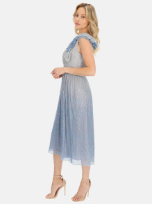 Elegancka niebieska sukienka koktajlowa midi L'AF Rianna