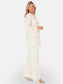 Elegancka klasyczna biała marynarka damska w prążek Potis & Verso Solo