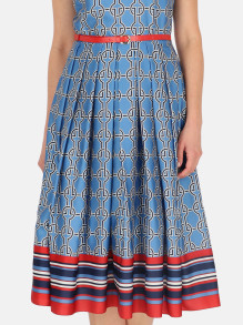 Wzorzysta wizytowa sukienka o satynowym wykończeniu Potis & Verso Bagi