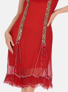 Czerwona koktajlowa sukienka w grochy Potis & Verso Gracja