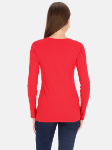 Czerwona bluzka z wiskozy z przewiązaniem Tinta Catrina