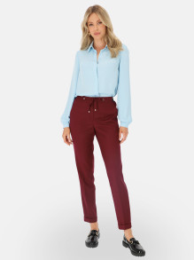 Bordowe spodnie z ozdobną gumką w pasie L'AF Liberty