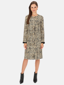 Wizytowa sukienka trapezowa z długim rękawem midi L'AF Stefani