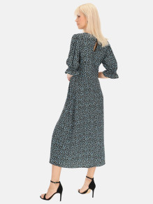 Czarna sukienka midi w niebieskie kwiatuszki Eye For Fashion Abbi