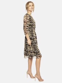 Zwiewna wzorzysta sukienka z błyszczącą nitką L'AF Korsa