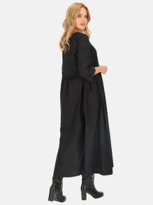 Czarna sukienka maxi odcinana w pasie L'AF Wanda