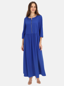 Niebieska sukienka maxi odcinana w pasie L'AF Wanda