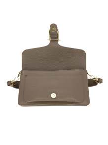 Elegancka torebka damska brązowa crossbody z klapą L’AF