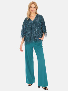 Kimonowa bluzka z cekinowymi troczkami L'AF Moris