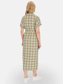 Sukienka koszulowa z paskiem w kratę Potis & Verso Gala