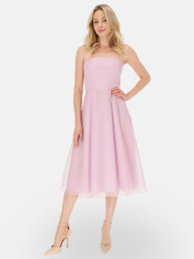 Koktajlowa sukienka różowa z gorsetem L'AF Rokko