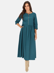 Morska sukienka maxi odcinana w pasie L'AF Wanda