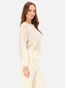 Lekki sweter damski moherowy ecru L’AF Kora