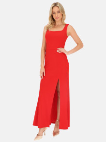 Czerwona wieczorowa sukienka z rozcięciem L'AF Katti