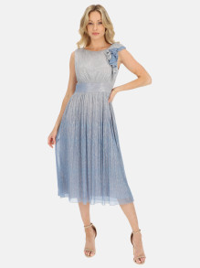 Elegancka niebieska sukienka koktajlowa midi L'AF Rianna