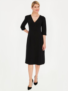 Elegancka czarna sukienka z paskiem Potis & Verso Taylor