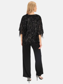 Kimonowa bluzka z cekinowymi troczkami L'AF Moris