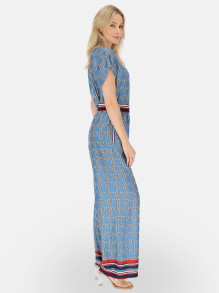 Wzorzyste spodnie damskie o satynowym wykończeniu Potis & Verso Bagi