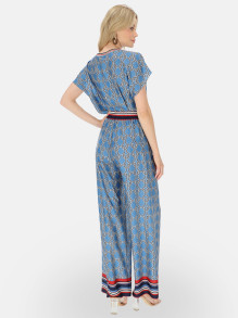 Wzorzyste spodnie damskie o satynowym wykończeniu Potis & Verso Bagi