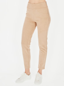 Beżowe tregginsy z sztucznego zamszu Smashed Lemon 22067