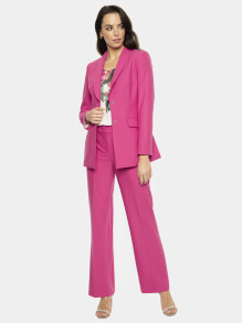 Wydłużona różowa marynarka damska z szalowym kołnierzem Potis & Verso Maurin