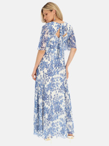 Sukienka maxi w niebieskie kwiaty Potis & Verso Rut