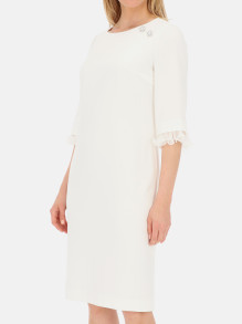 Biała sukienka z falbankami na rękawach Potis & Verso Rina