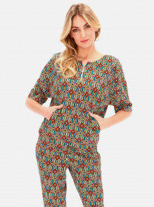 Kimonowa bluzka z etnicznym wzorem L'AF ECHO